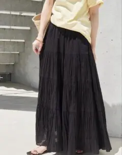 スローブイエナ クリンクルティアードスカート