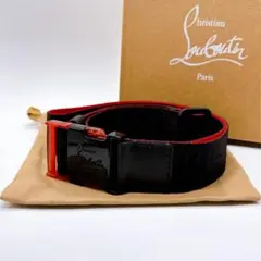 未使用 クリスチャンルブタン LOUIS スタッズレザー ベルト 34 (85) 未使用 クリスチャン ルブタン スタッズ シボレザー ベルト 34