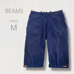 BEAMS ハーフパンツ M ネイビー カジュアル 快適 夏 涼しい ポケット付
