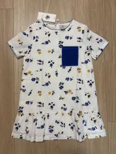 ※お値下げ※ 新品 [プチバトー]花柄 半袖 ワンピース 110cm