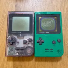 【ジャンク】ゲームボーイポケット クリアパープル グリーン