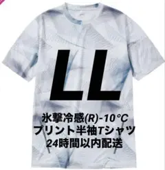 【ジオホワイト LL】氷撃冷感(R)-10℃プリント半袖Tシャツ ワークマン