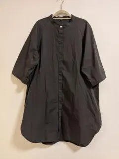 無印良品　五分袖 チュニックシャツ　バンドカラー