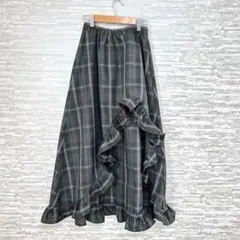 美品✨りなてぃコラボ　チェックフリルスリットスカート WEB/EC限定品