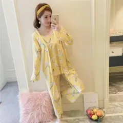 ルームウェア セット セパレート 黄 パジャマ 部屋着 かわいい