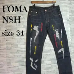 【FOMANSH】メンズ ジーンズ スキニーパンツ 刺繍 ストレート