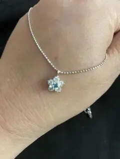 素敵な煌き❤️ブルーダイヤモンド18KWGネックレス