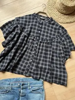 新品　タグ付き　サマンサモスモス　SM2 チェック　ブラウス　半袖