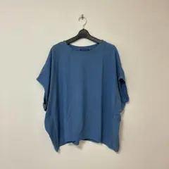mizuiroind ルーズフィット 半袖Tシャツ 青