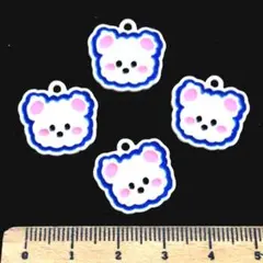 処分品⚠️2点限り⭐もこもこくまちゃん。.:*4個♡ゴールドチャーム