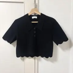 【25ss 新品】ESTNATION 半袖 ニット スカラップ フリル