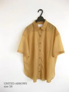 美品 ユナイテッドアローズ シャツ 五分袖36 薄手 透け感 ブラウス ゆったり