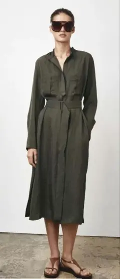 【新品】ZARA☆ZW COLLECTION ベルト付きシャツワンピース