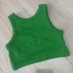 グリーン リブ編み タンクトップGU