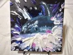 テクスチャーアートのサメの絵　アクリル絵の具