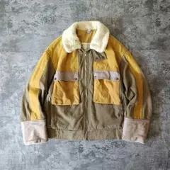 80s イタリア製 ellesse エレッセ ボア衿 バイカラー ブルゾン
