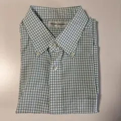 DRY NON IRON SHIRT 緑色チェック柄 半袖シャツ XL