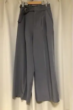 grove 接触冷感　ドレープワイドパンツ　グレー　Sサイズ