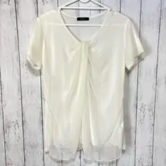 美品　COMME CA ISM アイボリー 　　　シフォン トップス Lサイズ