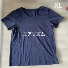 UNIQLO AIRism ショートスリーブ Tシャツ XL ネイビー