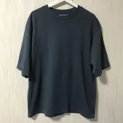【美品】ユニクロ エアリズムコットンオーバーサイズTシャツ 5分袖 ブルー