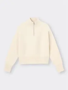 GU ハーフジップセーター ナチュラル L