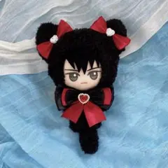 ちびぐるみ 10cm～12cm ぬい服 猫 黒 赤