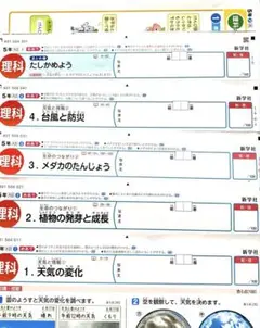 小学5年　理科　1学期　カラーテスト　大日本図書　新学社