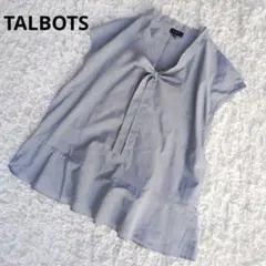 【美品】タルボット■ボウタイブラウス フレンチスリーブ ペプラム　М