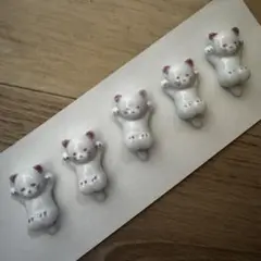 猫デザインの陶器製箸置き5個セット