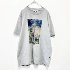 エーグル AIGLE【M】フォトプリントTシャツ 花 グラフィック グレー 半袖