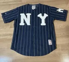 90s ニグロリーグ ベースボールシャツ ストライプ NY MIRAGE