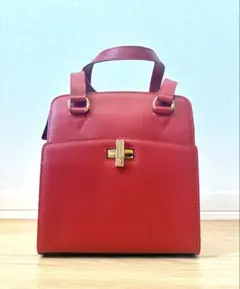 【希少】CELINE オールドセリーヌ ハンドバッグ ターンロック レッド