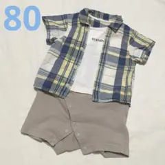 【branshes】シャツ風ロンパース　半袖