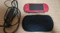 PSP-3000 レッド ACアダプタ＆ケース付き