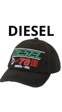 新品 DIESELディーゼル 刺繍入りキャップ ブラック