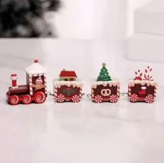 クリスマストレイン ブラウン クリスマス列車 サンタクロース スノーマン 置物