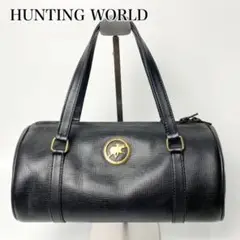 美品 Hunting World ハンドバッグ ミニボストン レザー 金具ロゴ