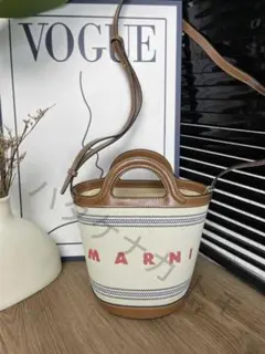 MARNI かごバッグ ホワイト/ブラウン