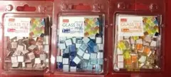DAISO ガラスタイル 1cm角 約80g ピンク・青・多色