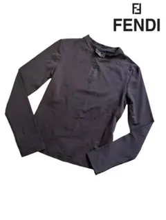 FENDI FFロゴ トップス ブラウン ストレッチ Mサイズ相当