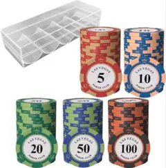 ポーカーチップ カジノチップ クレイ製 100枚 セット メタルインサート入り