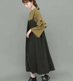 【美品】KBF/プリーツ/2way/オールシーズン/ブラック/フリーサイズ