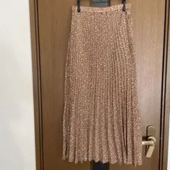 未使用　ブラウン系プリーツスカート