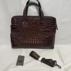 BOLINI ボリーニ ビジネスバッグ 牛革 クロコ型押し 2WAY