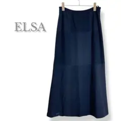 訳あり　エルザ　ELSA ロングスカート　フレア　フォーマル　黒　L 日本製