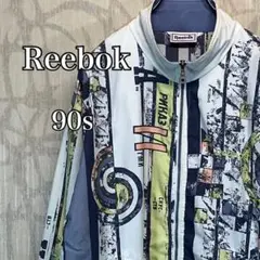 【激レア】リーボック ナイロンジャケット 胸刺繍ロゴ 希少デザイン 90s