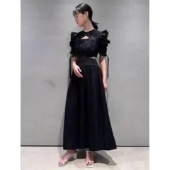 SNIDELスイッチング　デコルテ　オープン　ワンピース