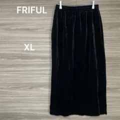 FRIFUL 【XL】ブラック　ベルベット スカート　後ろスリット