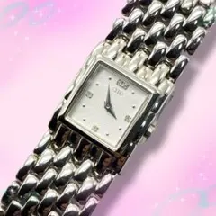 美品 稼働品 ユキコハナイ ノエビア レディース腕時計 5Pストーン クオーツ